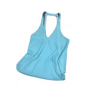 DNA aqua blue Racerback cutout tank top blouse